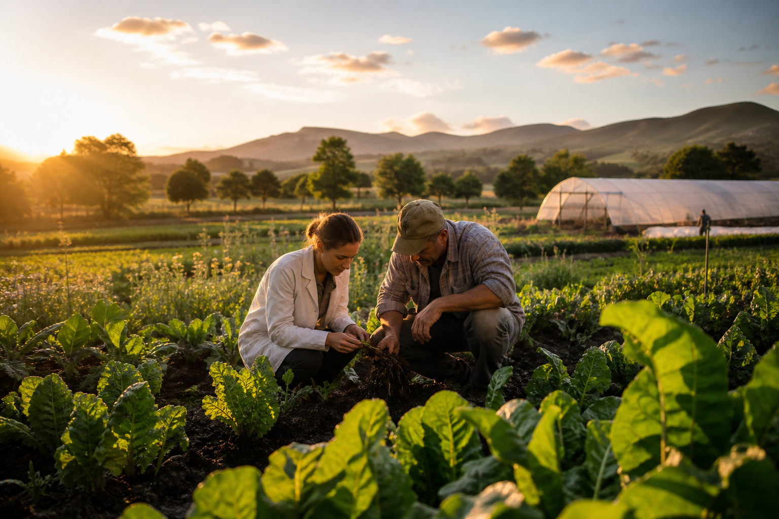 Sustainable agriculture landscape with diverse crops